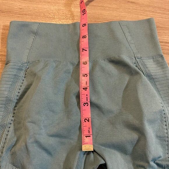 sekermaet blue/teal nylon/spandex cut out athletic leggings size small - Picture 8 of 8